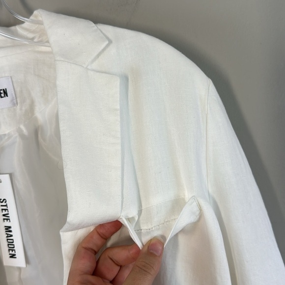 NWT Steve Madden On The Edge White Linen Blazer Size XS - Picture 7 of 16